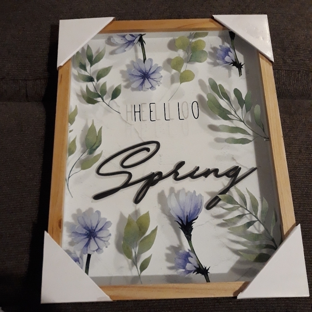 Hello Spring shadowbox artwork